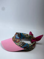Vintage Paisley Print Scarf Cap (Pink Brim)