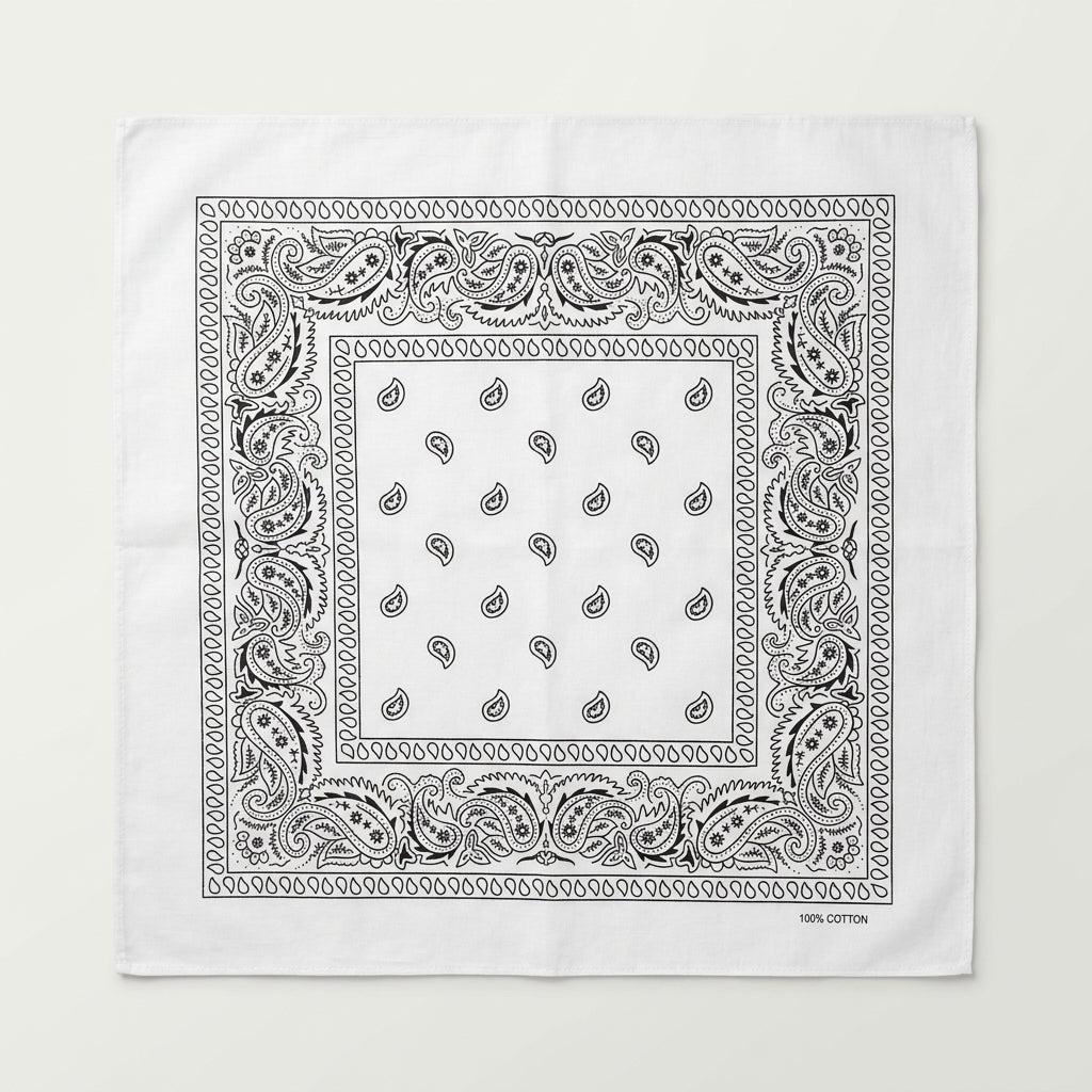 White Paisley Bandana