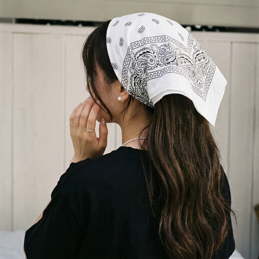 White Paisley Bandana